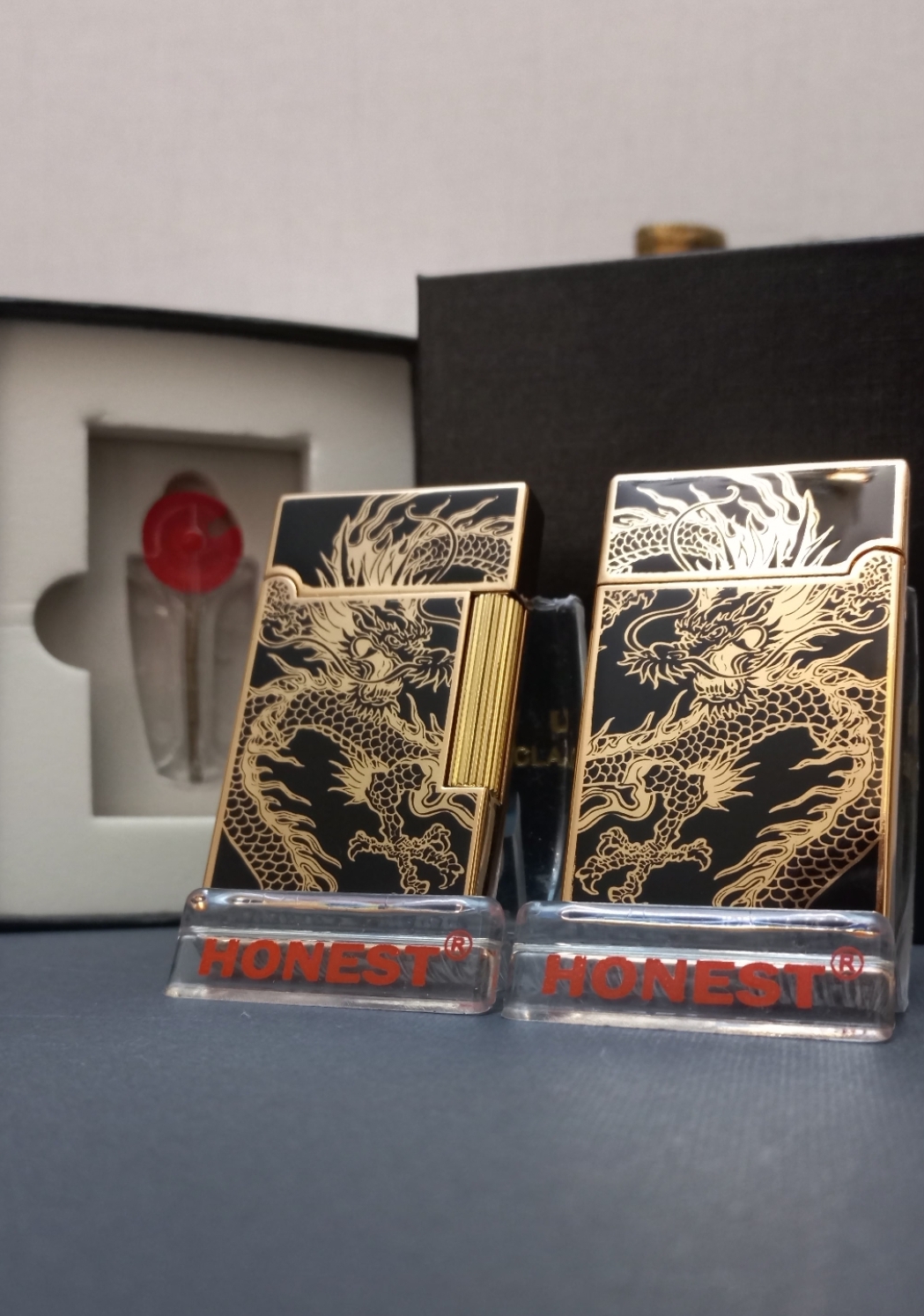 فندک گازی طرح دوپونت برند LIGHTER طرح اژدها. دراگون